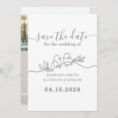 Eenvoudig modern script bruiloft save the date (Voorkant / Achterkant)