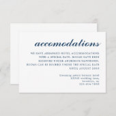 Eenvoudig Modern Script Bruiloftsaccommodatie Blau Informatiekaartje (Voorkant / Achterkant)