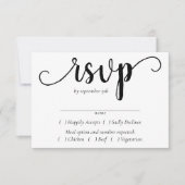 Eenvoudig modern script | Classic Black Event Entr RSVP Kaartje (Voorkant)