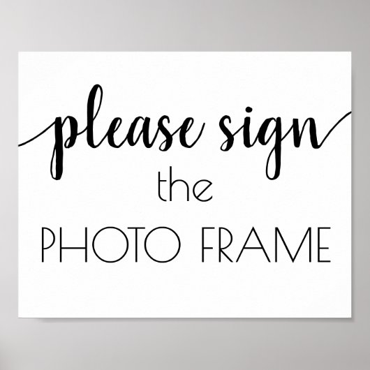 Eenvoudig modern script | Classic Photo Lijst Sign Poster (Voorkant)