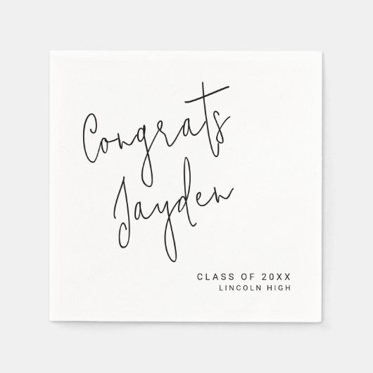 Eenvoudig modern script Congrads Afstuderen Servet (Voorkant)