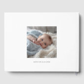 Eenvoudig Modern Script Cross Gold Baptism Foto Gastenboek (Achterkant)