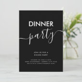 Eenvoudig modern script dinerfeestje kaart (Staand voorkant)