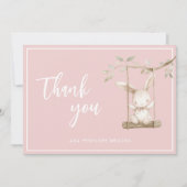 Eenvoudig Modern Script Dusty Pink Baby Girl Bedankkaart (Voorkant)