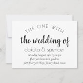 Eenvoudig modern script | Een met de bruiloft van Kaart (Voorkant)