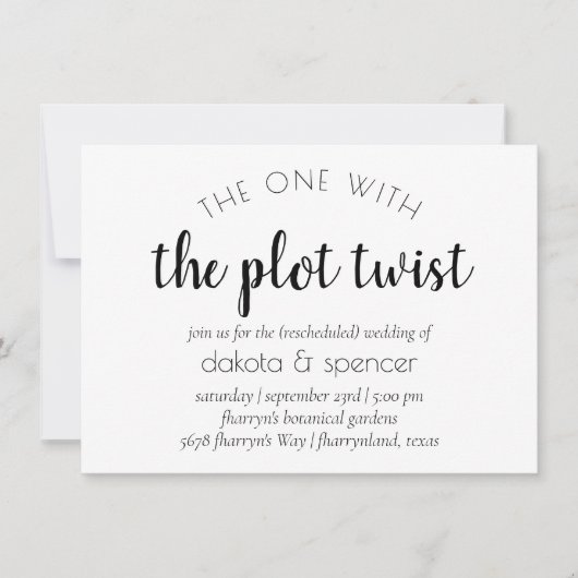 Eenvoudig modern script | Een met Wedding Plot Twi Kaart (Voorkant)