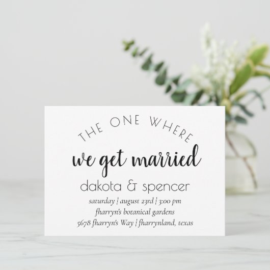 Eenvoudig modern script | Een waar we gaan trouwen Kaart (Staand voorkant)