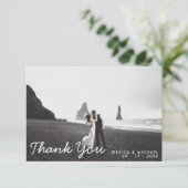 Eenvoudig modern script ellegant Wedding Bedankkaart (Staand voorkant)