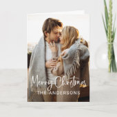 Eenvoudig modern script en foto | vrolijk kerstfee feestdagen kaart (Voorkant)