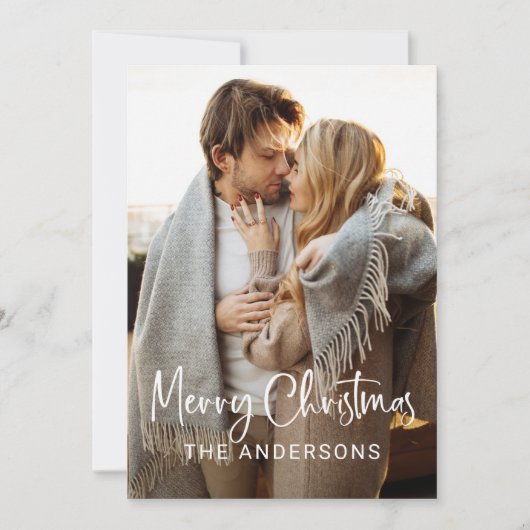 Eenvoudig modern script en foto | vrolijk kerstfee feestdagenkaart (Voorkant)