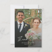 Eenvoudig modern script foto bruiloft bedankkaart (Voorkant)