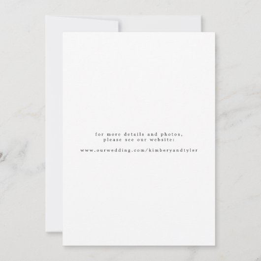 Eenvoudig modern script foto bruiloft save the date (Achterkant)
