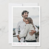 Eenvoudig Modern Script Foto Roos Gold Wedding Bedankkaart (Voorkant)