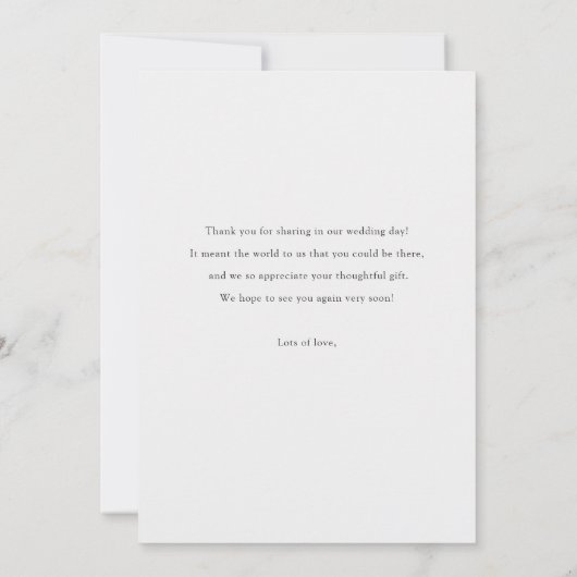 Eenvoudig Modern Script Foto Roos Gold Wedding Bedankkaart (Achterkant)