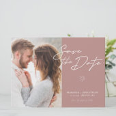 Eenvoudig Modern Script Foto Save The Date (Staand voorkant)