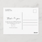 Eenvoudig modern script foto Weddenschap Bedankt Briefkaart (Achterkant)
