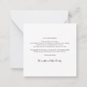 Eenvoudig modern script foto Weddenschap Bedankt Notitiekaartje (Achterkant)