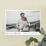 Eenvoudig modern script foto's en Bedankt bruiloft<br><div class="desc">Deze eenvoudige, stijlvolle moderne fotobruiloft bedankt je sjabloon met de kenmerken 'liefde en bedankt' en je namen en datum onder je foto. We hebben dit minimalistische ontwerp een warme aanraking gegeven met 'liefde en bedankt in het zwart in een ontspannen, allemaal lager hoesje script dat zich intiem en vertrouwd voelt....</div>