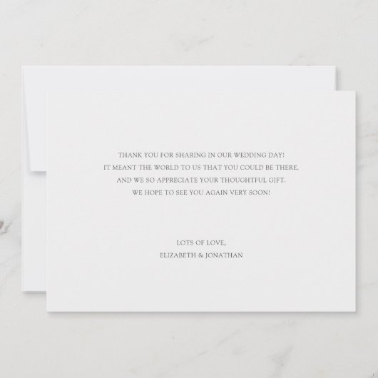 Eenvoudig modern script foto's en Bedankt bruiloft (Achterkant)