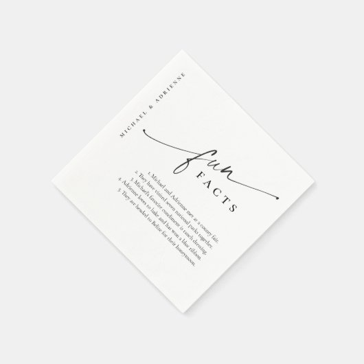 Eenvoudig modern Script Fun Facts Weddenschap Servet (Hoek)