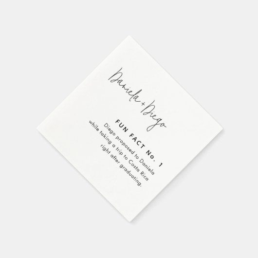 Eenvoudig modern Script Fun Facts Weddenschap Servet (Hoek)