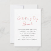 Eenvoudig Modern Script Galentines Day Brunch Part Kaart (Voorkant)