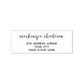 Eenvoudig modern script gepersonaliseerd retouradr rubberstempel (Afrduk)