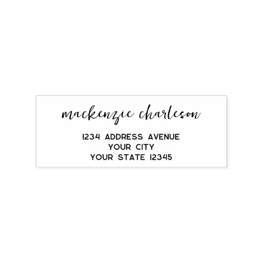 Eenvoudig modern script gepersonaliseerd retouradr rubberstempel (Afrduk)