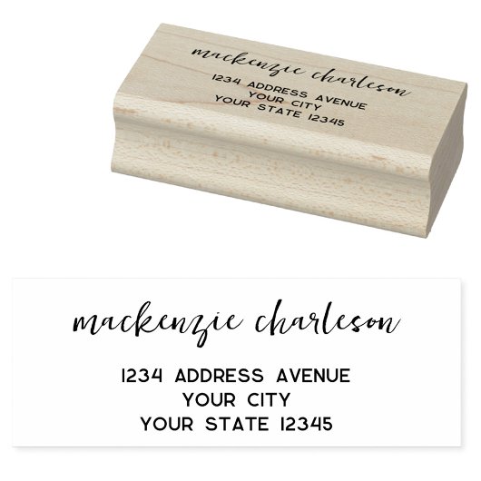 Eenvoudig modern script gepersonaliseerd retouradr rubberstempel