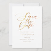 Eenvoudig modern script goud save the date (Voorkant)