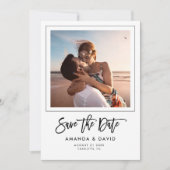 Eenvoudig modern script handgeschreven foto save the date (Voorkant)