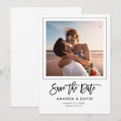 Eenvoudig modern script handgeschreven foto save the date (Voorkant / Achterkant)