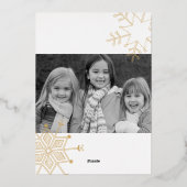 Eenvoudig modern script handgeschreven Peace 3-fot Folie Feestdagenkaart (Achterkant)