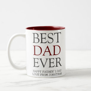Eenvoudig Modern Script Happy Fathers Day familie Tweekleurige Koffiemok