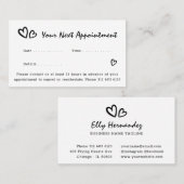 Eenvoudig Modern Script Heart Logo Black Business Afsprakenkaartje (Voorkant / Achterkant)