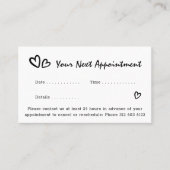 Eenvoudig Modern Script Heart Logo Black Business Afsprakenkaartje (Voorkant)