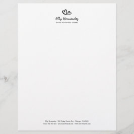 Eenvoudig Modern Script Heart Logo Black Business Briefhoofd