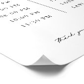 Eenvoudig modern script huwelijksvolgorde bord poster (Hoek)