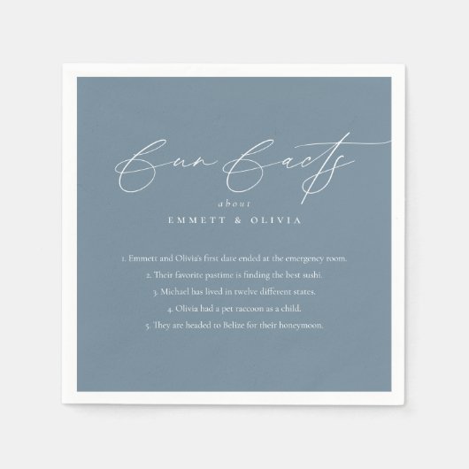 Eenvoudig Modern Script Kalligrafie Leuke Feiten B Servet (Voorkant)