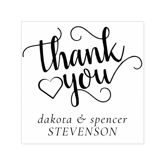 Eenvoudig modern script | Klassiek zwart dank u Zelfinktende Stempel (Design)