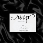 Eenvoudig modern script | Klassiek zwart voor elk  RSVP Kaartje