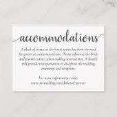 Eenvoudig modern script | Klassieke gastenverblijf Informatiekaartje (Voorkant)