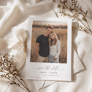 Eenvoudig Modern Script Landelijk Boho Foto Bruilo Save The Date