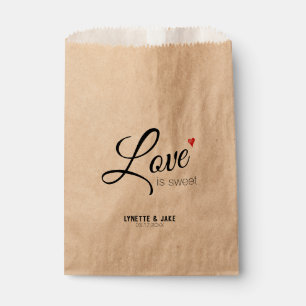 Eenvoudig Modern Script Liefde is Sweet Heart Brui Bedankzakje