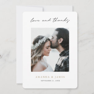 Eenvoudig modern Script Love and Bedankt Photo Wed