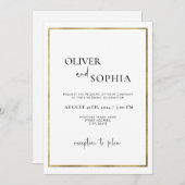 Eenvoudig modern script, minimalistisch Gold Lijst Kaart (Voorkant / Achterkant)