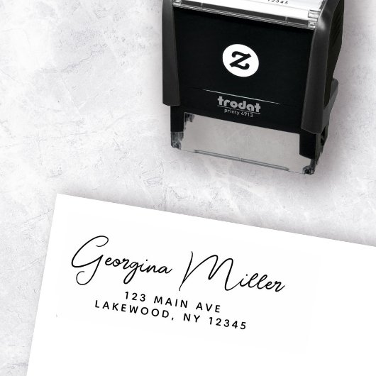 Eenvoudig modern script minimalistisch retouradres  zelfinktende stempel