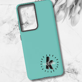 Eenvoudig Modern Script Monogram Initiaal Samsung Galaxy Hoesje