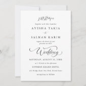 Eenvoudig Modern Script Moslim huwelijk Kaart (Voorkant)