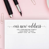 Eenvoudig modern Script Moving Stationery Nieuw Ad Etiket